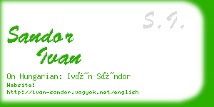 sandor ivan business card